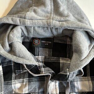 West Forty Nine Plaid Hooded Button Up